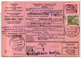 Berlin 53, 54 Auf Auslandspostanweisung #JG188 - Other & Unclassified