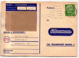 BRD Bund 183 Auf Postkarte Versandzentrum Neckermann #JG259 - Autres & Non Classés