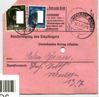 SBZ, Sächsische Schwärzungen Auf Postanweisung #JG329 - Autres & Non Classés