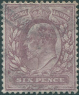 Great Britain 1902 SG245 6d Pale Dull Purple KEVII FU - Unclassified