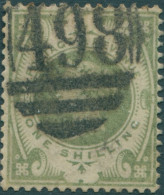Great Britain 1887 SG211 1/- Dull Green QV FU - Sonstige & Ohne Zuordnung