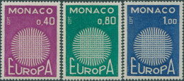 Monaco 1970 SG988-990 Europa Flaming Sun Set MNH - Other & Unclassified