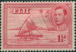 Fiji 1938 SG251 1½d Carmine Empty Canoe KGVI P13½ Die 1 MLH - Fidji (1970-...)