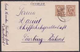 MiNr 22, MeF Mit 2 Werten, Ortsbrief "Duisburg", 20.3.46 - Storia Postale