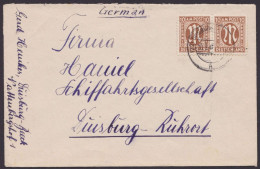 MiNr 22, MeF Mit 2 Werten, Ortsbrief "Duisburg", 20.3.46 - Covers & Documents