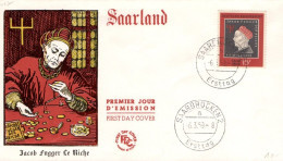 SARRE FDC 1959 JAKOB FUGGER - Other & Unclassified