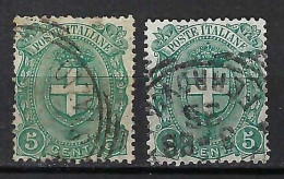 ITALIE Ca. 1891-97: 2x Le YT 57 Obl., 2 Nuances - Usados