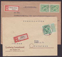 MiNr 31, EF Mit 2 Werten, 2 Bedarfs-R-Briefe - Lettres & Documents