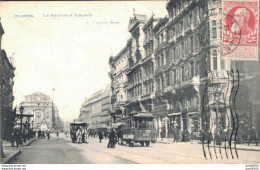 BELGIQUE BRUXELLES LE BOULEVARD ANSPACH ANIMEE TRAMWAYS - Lanen, Boulevards