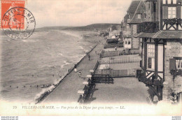 14 VILLERS SUR MER VUE PRISE DE LA DIGUE PAR GROS TEMPS - Villers Sur Mer