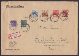 MiNr 37 IK U.a., MiF Mit 6 Werten, Dabei 4x Kopfstehender Aufdruck Und MiNr 86 I, R-Brief Mit Ankunft - Storia Postale