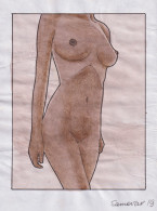 Akt / Aktzeichnung / Frau / Woman / Femme / Nude / Dessin - Estampes & Gravures