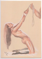 (Frau Mit Stiefel / Woman With Boots) - Akt / Frau / Woman / Femme / Nude / Bondage / Lithographie / Lithograp - Prenten & Gravure