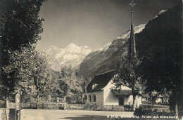 Switzerland Postcard Kandersteg Kirche Mit Blumlisalp - Sonstige & Ohne Zuordnung