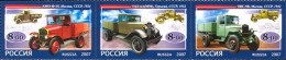 2007 1431 Russia Strip Of 3 The First Russian Lorries MNH - Ungebraucht