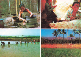 INDONESIE - Harvesting - Planting Rice - Batik Handmade In Yogyakarta - Pouchery At Kasongan Village - Carte Postale - Indonesia