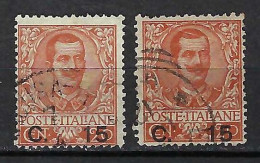 ITALIE Ca.1905: 2x Le Y&T 75, 2 Nuances - Usados