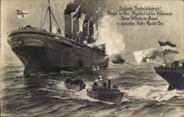 Artiste CPA Deutsches Kriegsschiff SMS Wilhelm Der Große, Britisches Schlachtschiff Highflyer - Other & Unclassified