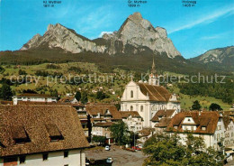 13603966 Schwyz Ansicht Mit Kirche Blick Zu Den Mythen Schwyz - Autres & Non Classés