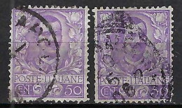 ITALIE Ca. 1901: 2x Le YT 72 Obl., 2 Nuances - Gebraucht