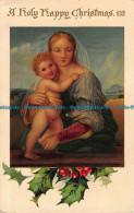R040665 Greeting Postcard. A Holy Happy Christmas. Virgin And Child. Ernest Nist - World