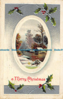 R040667 Greeting Postcard. A Merry Christmas. Winter Scene - World