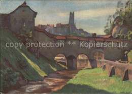 11646463 Fribourg FR Stadtmauer Im Galterntal Kuenstlerkarte Fribourg - Andere & Zonder Classificatie