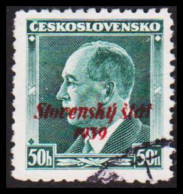 1939. SLOVENSKO 50 HALERU Overprinted Slovensky Stat 1939.  (Michel 8) - JF545943 - Usados