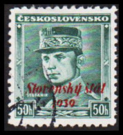 1939. SLOVENSKO 50 HALERU Overprinted Slovensky Stat 1939.  (Michel 8) - JF545944 - Used Stamps