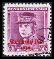 1939. SLOVENSKO 60 HALERU Overprinted Slovensky Stat 1939.  (Michel 10) - JF545945 - Usados