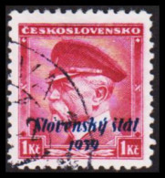 1939. SLOVENSKO 1 Kc Overprinted Slovensky Stat 1939.  (Michel 12) - JF545946 - Oblitérés