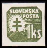 1939. SLOVENSKO 1 Ks Newspaper Stamp, Hinged.  (Michel 65) - JF545961 - Unused Stamps