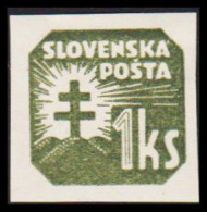 1939. SLOVENSKO 1 Ks Newspaper Stamp, Hinged.  (Michel 65) - JF545961 - Nuovi
