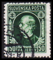 1939. SLOVENSKO Andrej Hlinka 50 HALIEROV Perf 12½. (Michel 39) - JF545967 - Usados