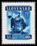 1943. SLOVENSKO Railroad Strážske–Prešov 80 H Hinged.  (Michel 125) - JF545996 - Neufs