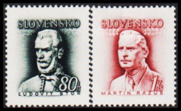 1944. SLOVENSKO Personalities Complete Set Hinged.  (Michel 132-133) - JF546000 - Unused Stamps