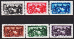 1942. SLOVENSKO Literates Complete Set Hinged.  (Michel 105-110) - JF546002 - Unused Stamps