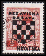 1941. HRVATSKA NEZAVISNA DRZAVA (SHIELD) HRVATSKA Overprint On 3 DIN. (Michel 14) - JF546029 - Croacia