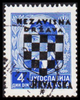 1941. HRVATSKA NEZAVISNA DRZAVA (SHIELD) HRVATSKA Overprint On 4 DIN. (Michel 15) - JF546030 - Croatie