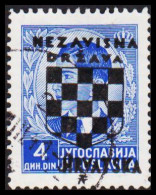 1941. HRVATSKA NEZAVISNA DRZAVA (SHIELD) HRVATSKA Overprint On 4 DIN. (Michel 15) - JF546030 - Kroatien