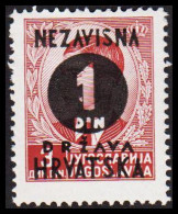 1941. HRVATSKA NEZAVISNA 1 DIN DRZAVA HRVATSKA Overprint On 3 DIN. Hinged. (Michel 41) - JF546031 - Kroatien