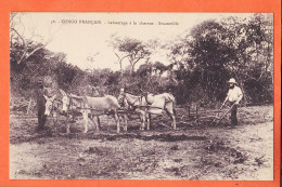 32602 / ⭐ (•◡•) BRAZZAVILLE Congo Français ◉ Labourage à La Charrue Attelage Mulets ◉ Collection LERAY 36 - Französisch-Kongo