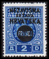 1941. HRVATSKA NEZAVISNA DRZAVA HRVATSKA FRANCO Overprint On 2 D. Hinged. (Michel 44) - JF546034 - Croacia