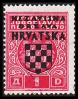 1941. HRVATSKA NEZAVISNA DRZAVA HRVATSKA (SHIELD) Overprint On 1 D. (Michel Porto 2) - JF546037 - Croatie