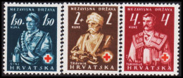 1941. HRVATSKA Red Cross Complete Set Hinged.  (Michel 66-68) - JF546040 - Croacia