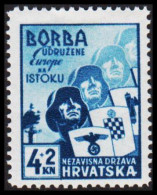 1941. HRVATSKA Anti Bolshevism 4 + 2 KN. Hinged. (Michel 69) - JF546059 - Croatia