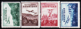1942. HRVATSKA Model Planes Complete Set. Hinged. (Michel 70-73) - JF546060 - Croacia