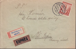 1940. SLOVENSKO 5 Ks Volklore On Registered EXPRESS Cover To Bytia From BRATISLAVA 26.IV.40.  (Michel 45B) - JF419017 - Lettres & Documents