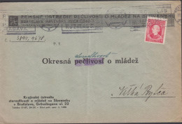 1939. SLOVENSKO Andrej Hlinka 1 KORUNA On Interesting Cover.  (Michel 40) - JF441402 - Cartas & Documentos