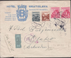 1942. SLOVENSKO Unusual Censored Cover (fold, Tear) To Örebro, Sweden Par Avion Cancelled BRA... (Michel 82+) - JF441404 - Storia Postale